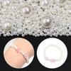 10-1000pcs Beige ABS Imitation Pearl Beads Multisize Round Loose Beads With Hole For Jewelry Making DIY Bracelets Accessories