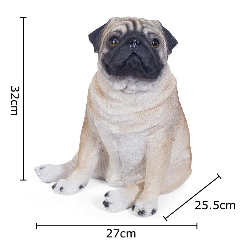 Lovely Simulated Dog Statue Pug Dog Ornaments Desk Decoration Creative Animal Resin Sculpture Room Aesthetic Decor Furnishings