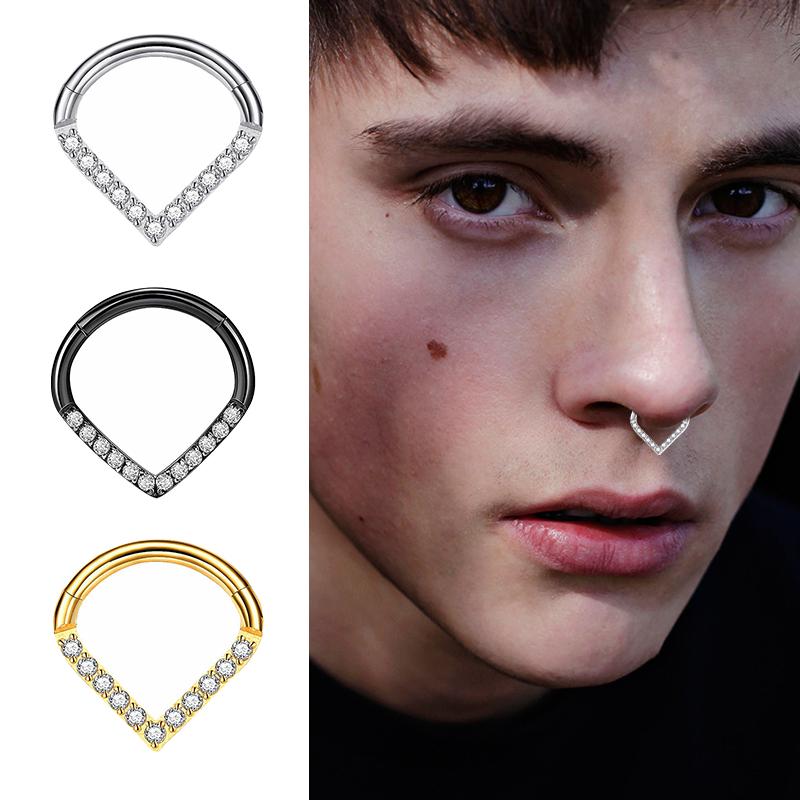 1 Stück G23 Titan Creolen CZ Herz Septum Helix Piercing Nasenringe Tragus Knorpel Klappsegment Ohrringe Durchbohrte Schmuckstück Geschenk