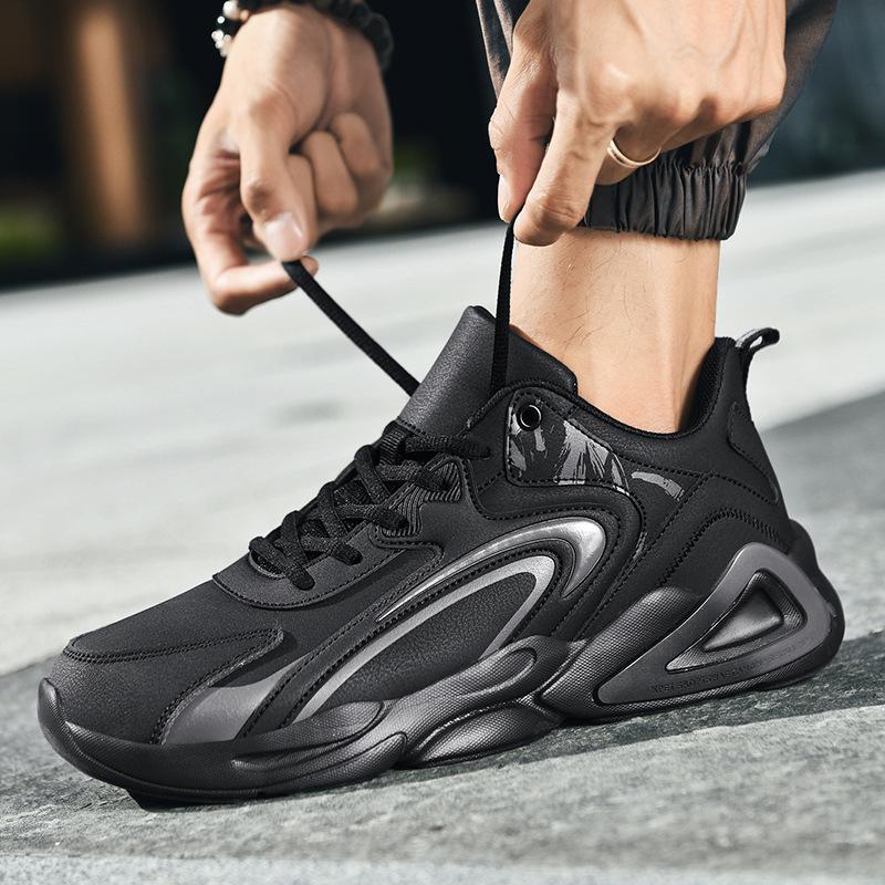 Men's sports shoes summer soft-soled breathable men's shoes full microfiber trend versatile heightening large size shoes running shoes