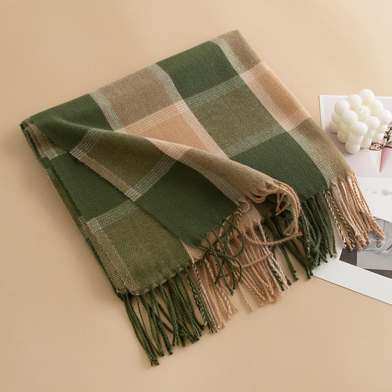 Scarf Fresh and Sweet Plaid College Wind Warm Windproof Scarf