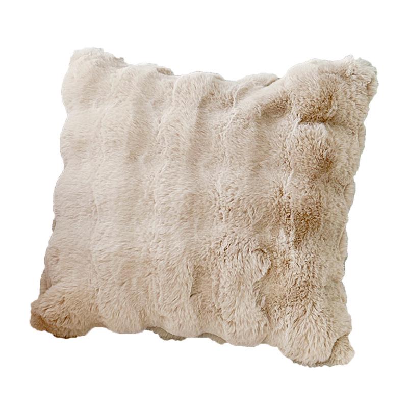 Tuscany Nordic Style Faux Fur Plush Pillow - Autumn/Winter Rabbit Fur Throw for Sofa & Bedroom