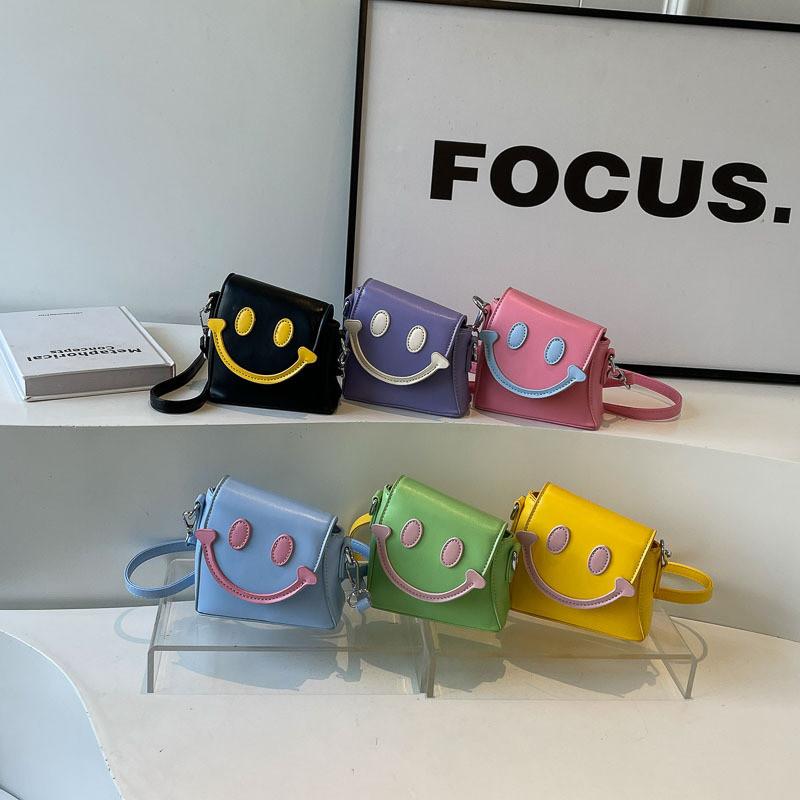 Adorable Cartoon Smiley Face Crossbody Bag For Girls Trendy And Lightweight