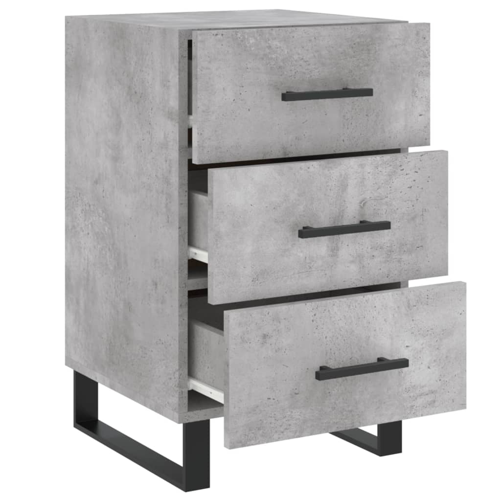 Nightstand Concrete Gray 40 x 40 x 66 cm Engineered Wood