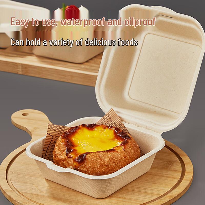 Disposable Bagasse Burger & Dessert Boxes