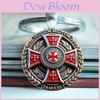 Classic Red Cross Knight Round Alloy Keychain Gift For Friends And Family
