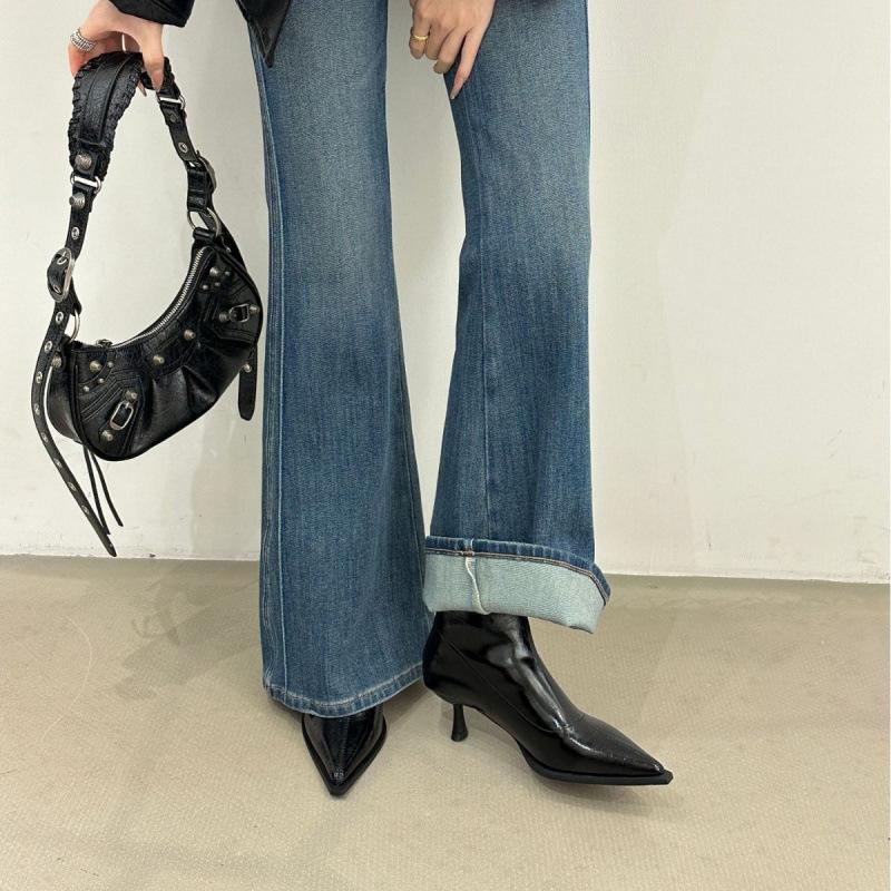 Thin Heel Thin Boots Women's 2025 Autumn and Winter New Fashion Versatile Pointed Short Boots Temperament High Heel Black Brown