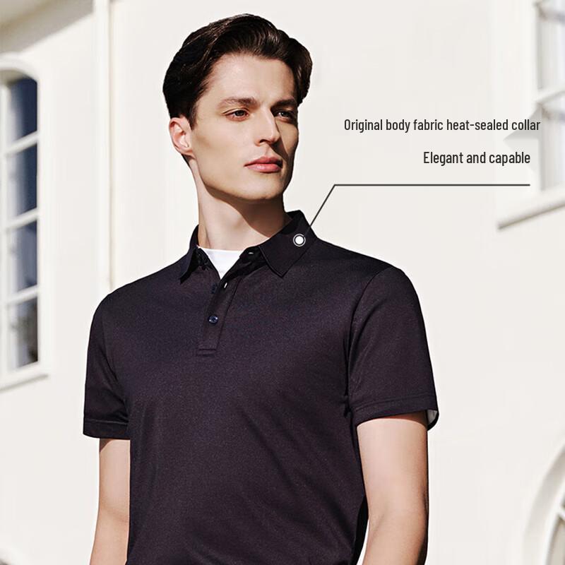 YOUNGOR Men's Soft Comfort Lapel Short Sleeve Polo Shirt