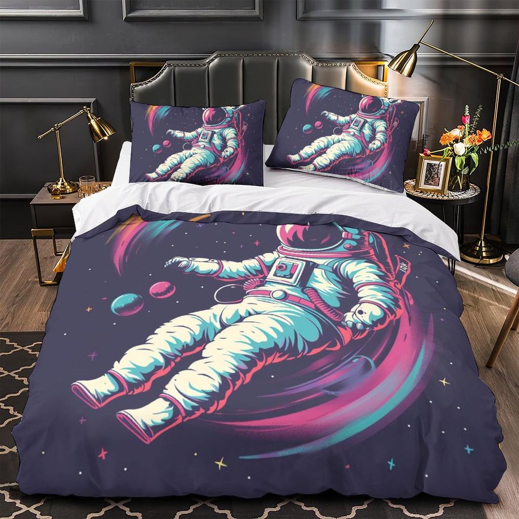 3D Astronaut Bedding Set, Boys Teens, Men's Down Duvet Cover, Pillowcase 2/3pcs, Space and Space Theme Cover, Birthday Gift