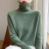 Women's High Collar Osmanthus Knit Wool Sweater - Warm, Versatile Long Sleeve Base Layer for Autumn/Winter, European Style.