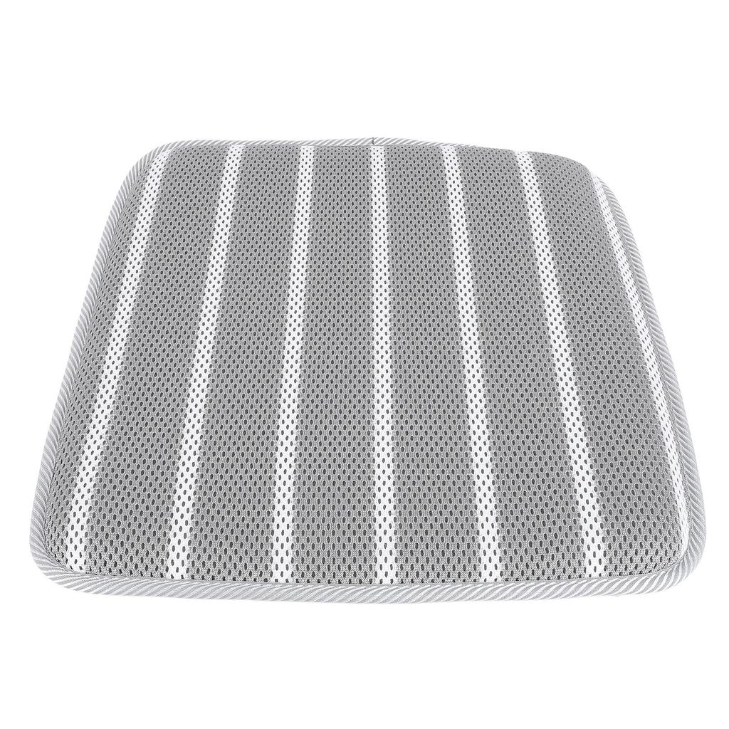 Shower Seat Cushion Soft 4D Mesh Fabric Breathable Shower Chair Pad Gray White Striped for Shower