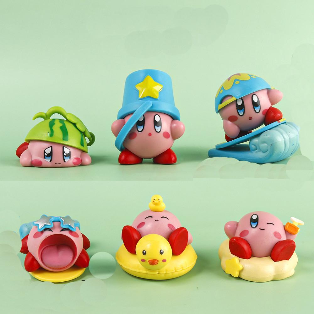 Sommer Strand Kirby Figur Modell Spielzeug Automaten Eier Ornament Auto Dekoration 6er Set