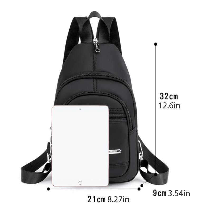 Sports chest bag, multifunctional sloping shoulder backpack with multiple zipper compartments, riding side backpack, suitable fo