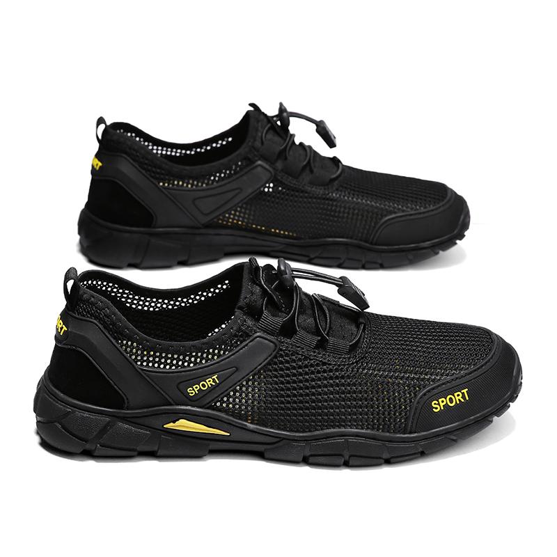 Outdoor Sneakers Male Casual Mesh Sports Lightweight Non-Slip Rubber Sole Hiking Shoes Camp Walking Shoes Men Shose Summer