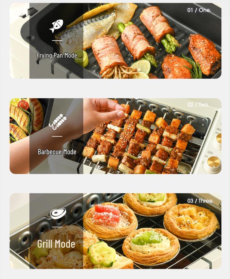 Liren Elektrischer Indoor-Grill mit Drehspieß & Grilltopf