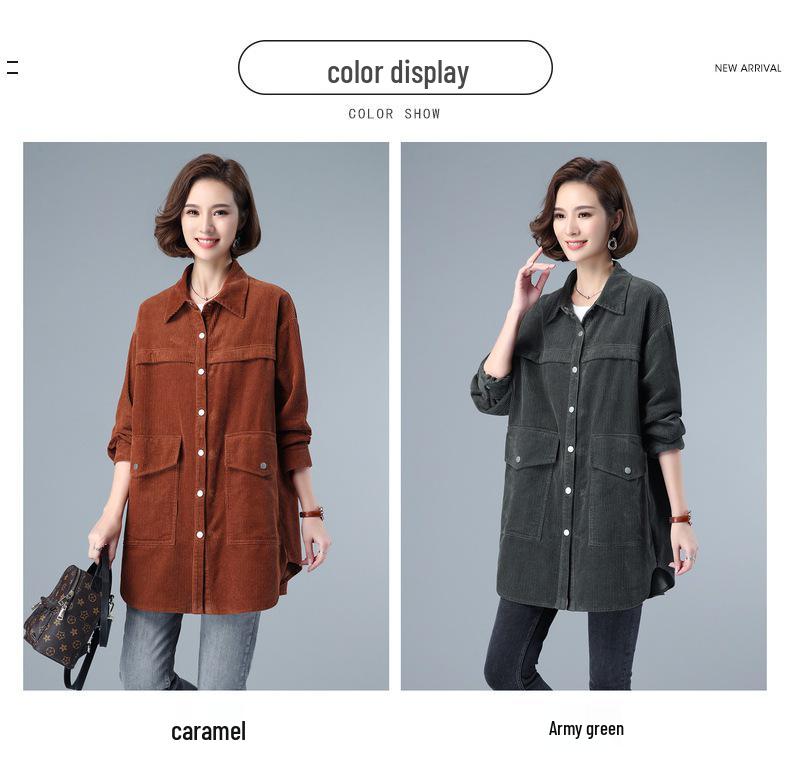 2024 Plus Size Fashion Blouse for Middle-Aged & Elderly Women - Spring/Autumn Rich Lady Shirt Jacket