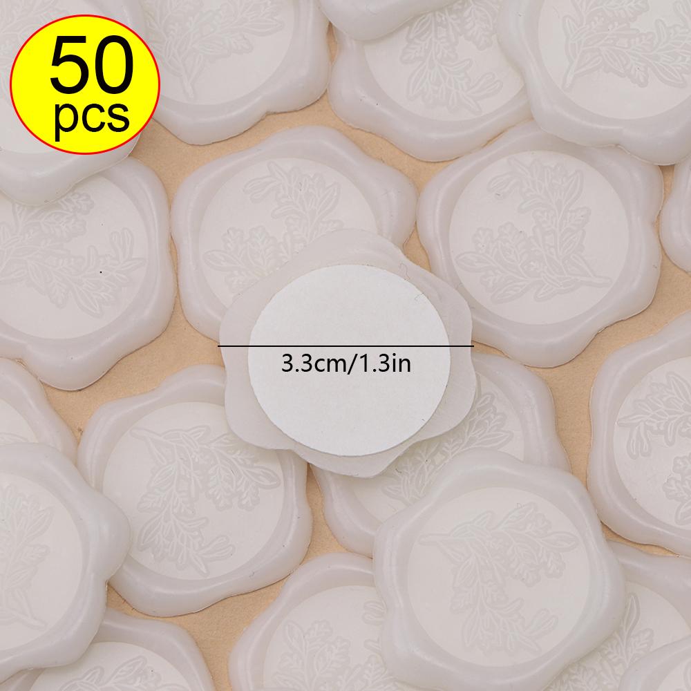 

50pcs Eucalyptus Wax Seal Stickers - 9 Colors Invitation Envelope Seal Stickers, Self-Adhesive Stickers, Perfect for Invitation