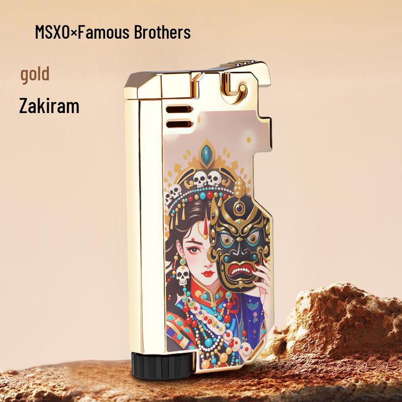 Creative Retro Flint God of Wealth Lighter with Color Print