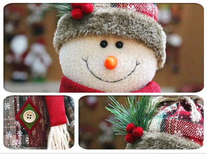 55*18 Cm Christmas Doll Decorations For Home Xmas Gift Snowman Santa Claus Standing Doll Plush Toys New Year Decor  Noel