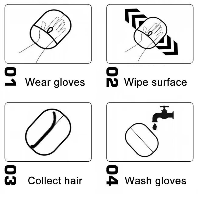 Pet Static Electricity  Removal Gloves Cat Hair Removal Sticky  Cleaner Household Hir Removal Gloves Cleaning Products