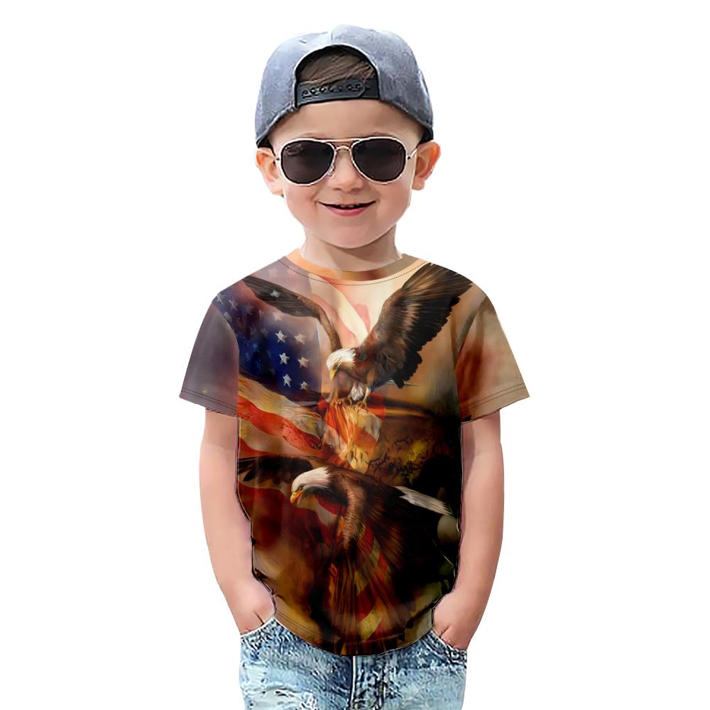 

Eagle Kids Летняя футболка с круглым вырезом Подростковая мужская уличная одежда 160 зелёный