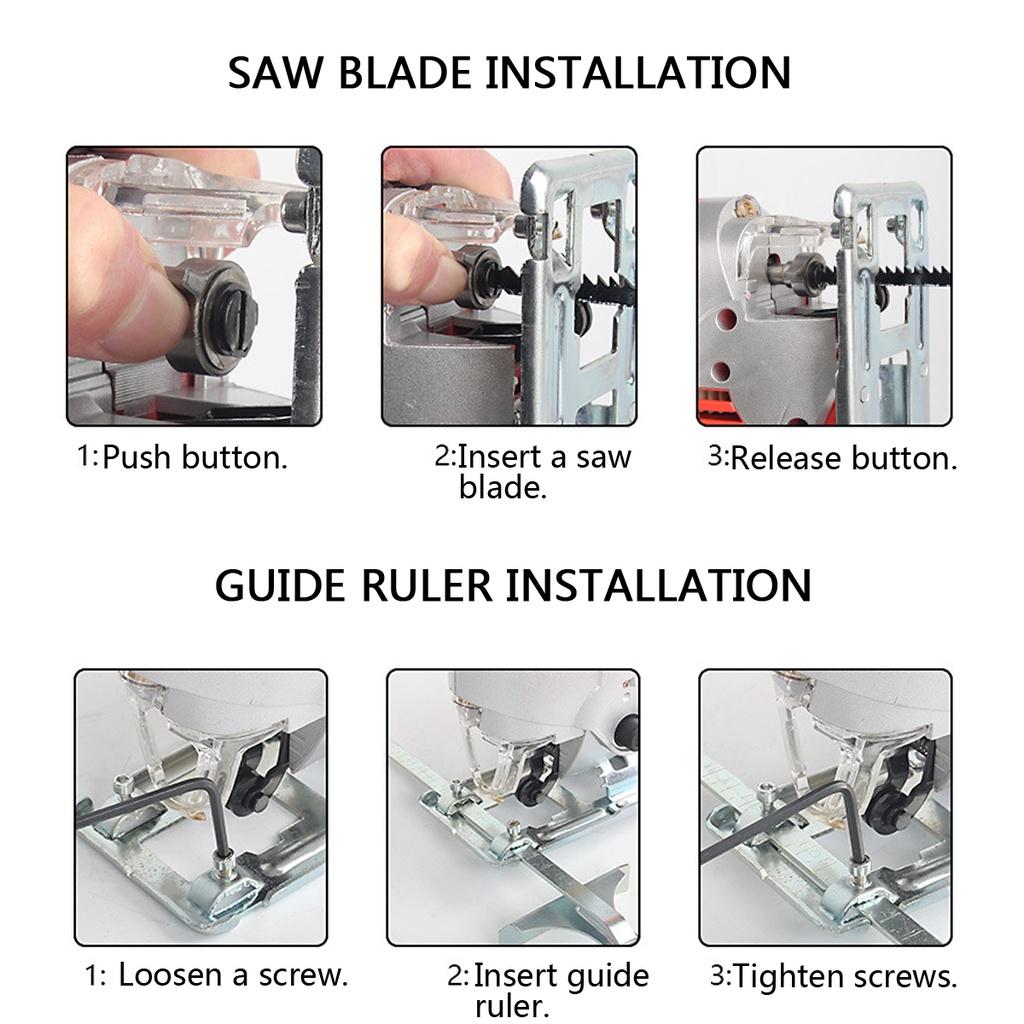 Professional Electric Jig Curve Saw With 10 Blades Home Multifunctional Woodworking Tools Curve Saw Pull Saws 780W 0-3000r/min 220v