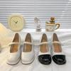 Square Head Splicing One-word Buckle with Thick Heel Single Shoes Women's Fashion Retro Mary Jane High Heels Women's 2025 Spring and Autumn New Models