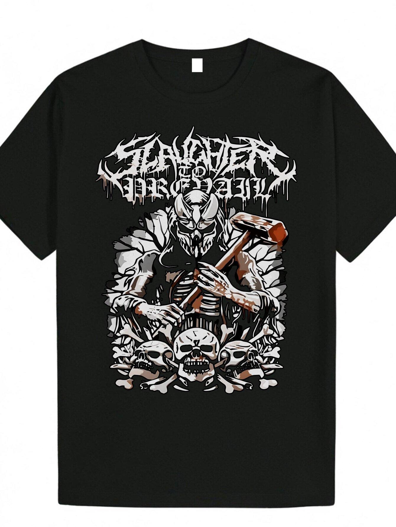 

Horror Retro Pattern Printed T-shirt Men s Fashion Casual Wear Short Sleeve Loose and Comfortable T-shirt Daily Men s Clothing 4XL