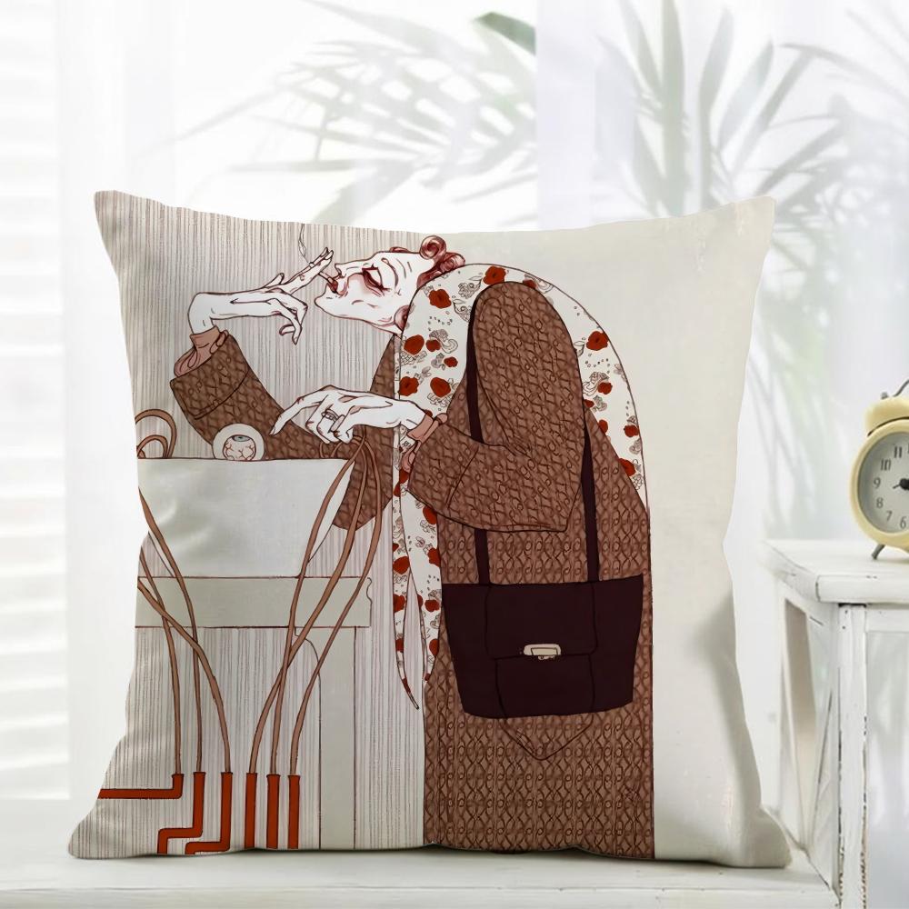 Novel Classical Strange Stories Cushion Cover Daily Washable Linen Pillowcase Soft For Sofa Bed Home Room Decor