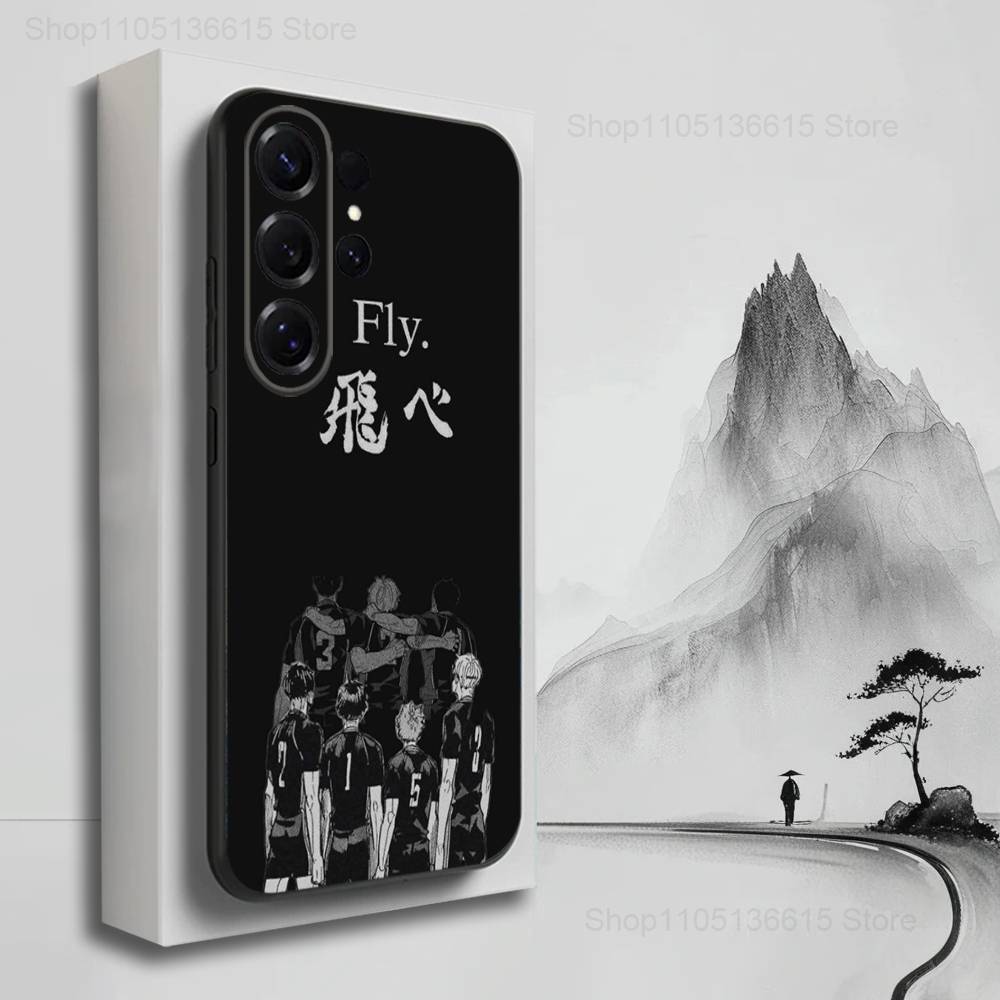 Anime H-haikyuu K-Karasun Phone Case For Samsung S25,S24,S23,S22,S21,S20,S10,S9,Ultra,Plus,Lite,FE,Soft Silicone Black Cover