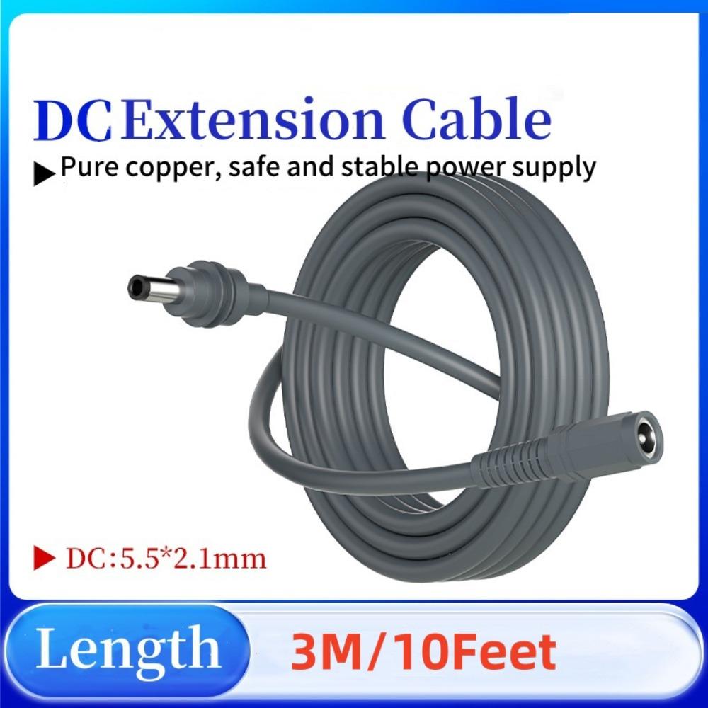 DC Male To Female Extension Adapter Cable 0.5-20M 20AWG Power Cable Cord DC5521 PVC Power Supply Cord for Starlink Mini Outdoor