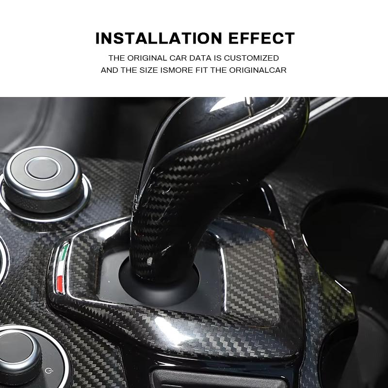For Alfa Romeo Giulia Stelvio 2020-2025 Real Carbon Fiber Car Center Console Gear Shift Panel Cover Trim Sticker Accessories zl2