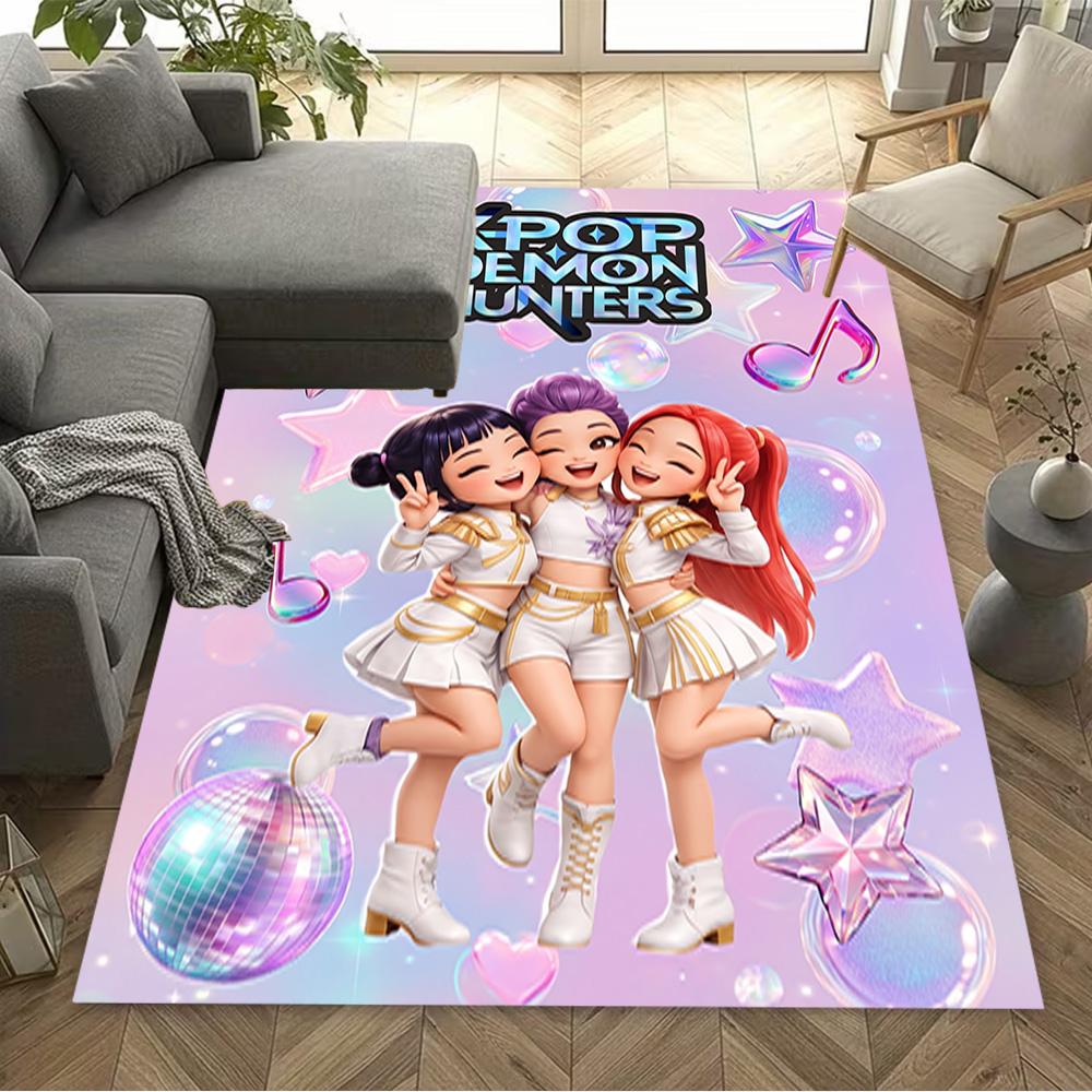 K-pop Demon Hunters Floor Rug Office Rug Design for Playrooms Decorate room Entryway Living Rooms Antislip Carpet Decorate Offices Wedding Party Gift