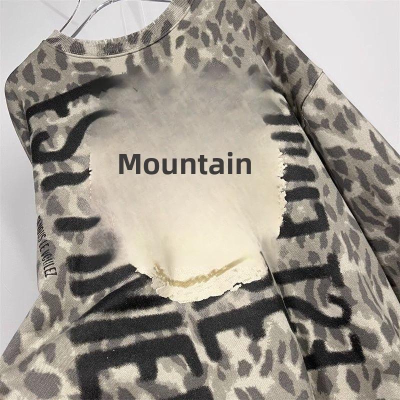 Pullover mit Smiley-Leopardenmuster in Übergröße, 2–300 lbs – Herbstmode für Damen