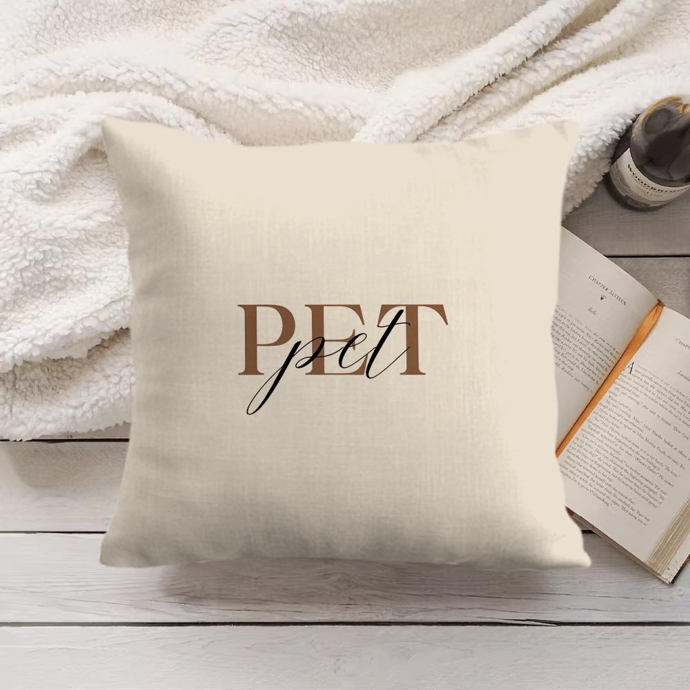Simplicity Pattern Love Cushion Cover Silky Short Plush Invisible Zipper Dustproof Sofa Pillow Case For Home Decor