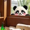 Kreatives Süßes Schwarz-Weiß-Panda Statisch Haftend Ohne Kleber für Wohnzimmer Balkon Glasfenster Heimdeko