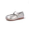 Girls' Leather Shoes 2025 Spring and Autumn New Children's Shoes Silver Little Girl Princess Soft Sole Mary Jane Baby Shoes