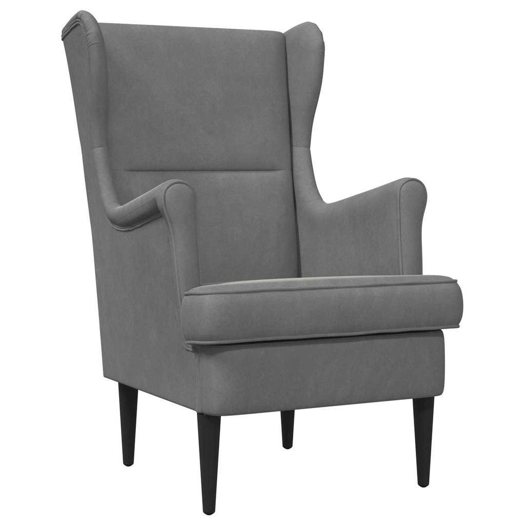 Armchair with Footstool 2 pcs Dark Grey Velvet