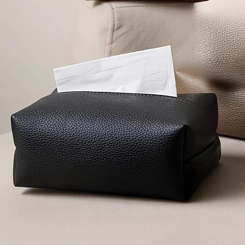 Artificial Leather Tissue Box - Modern Square Design, Perfect for Bathrooms, Durable Artificial Leather Box, Bathroom Decoration