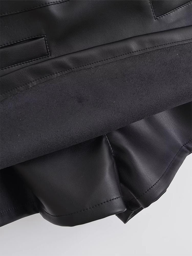 Leather Mini Skirts Summer Women's Y2K Elegant Party Short Skirts Ladies Fashion Casual Office Black Mini Skirts