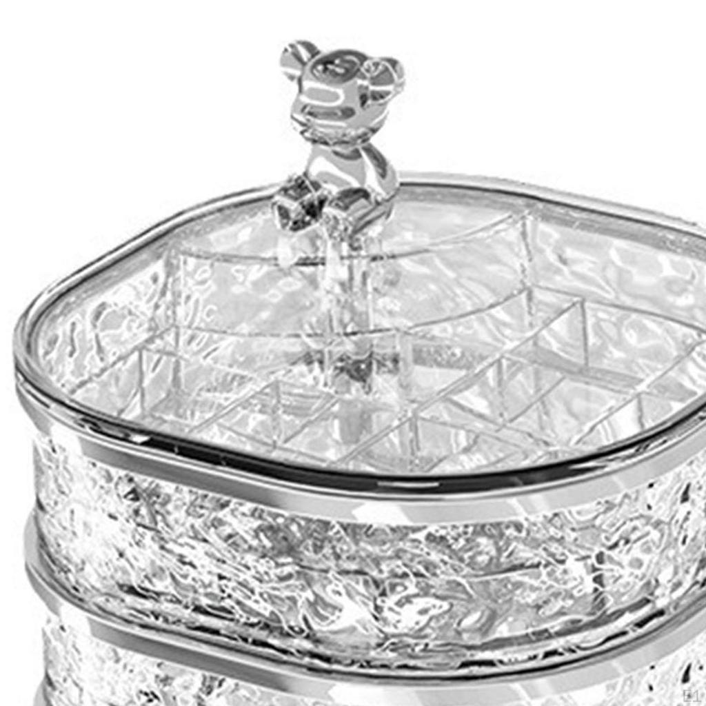 Rotating Jewelry Box Earrings Holder 360° Rotation Trendy 3 Layer Organizer Tray