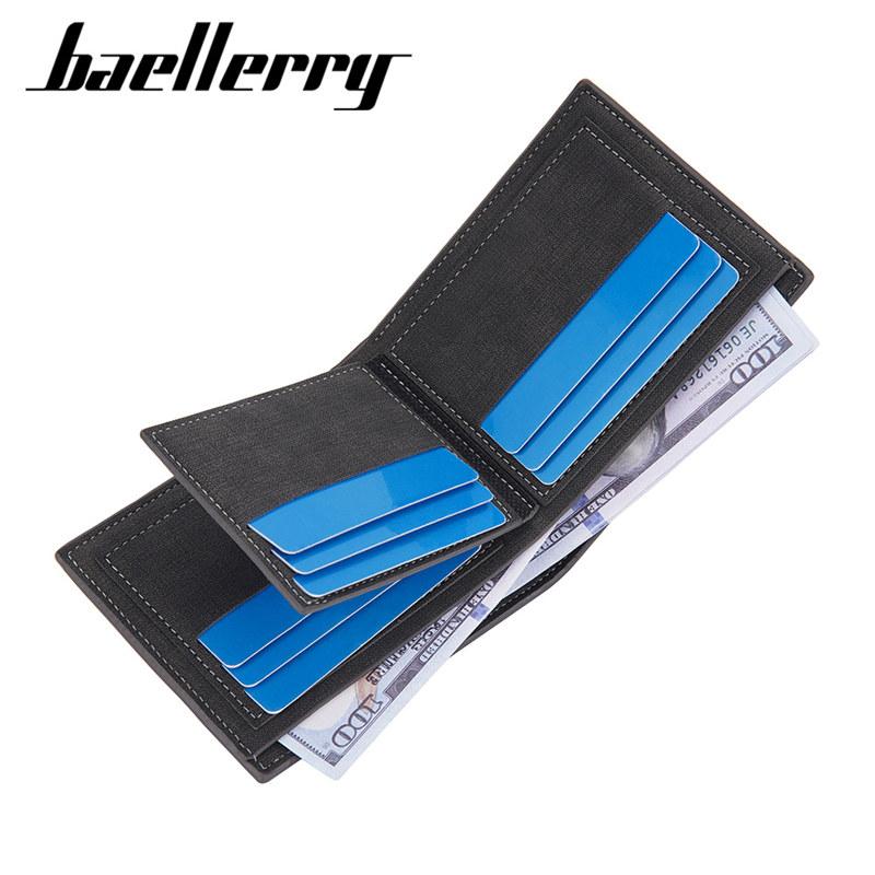 Baellerry Artificial Leather Men Fashion Wallets Vintage Design Card Holder for Man Male Business Purse Classic Short Wallet GZW