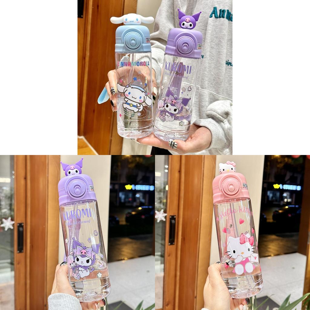 Sanrio Kuromi Plastic Drinking Cup With Straw For Kids Summer Use