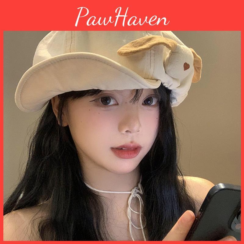 Chic Cloud Dog Beret Hat Unisex Design For Cute Spring  Outdoors Wear Leisure