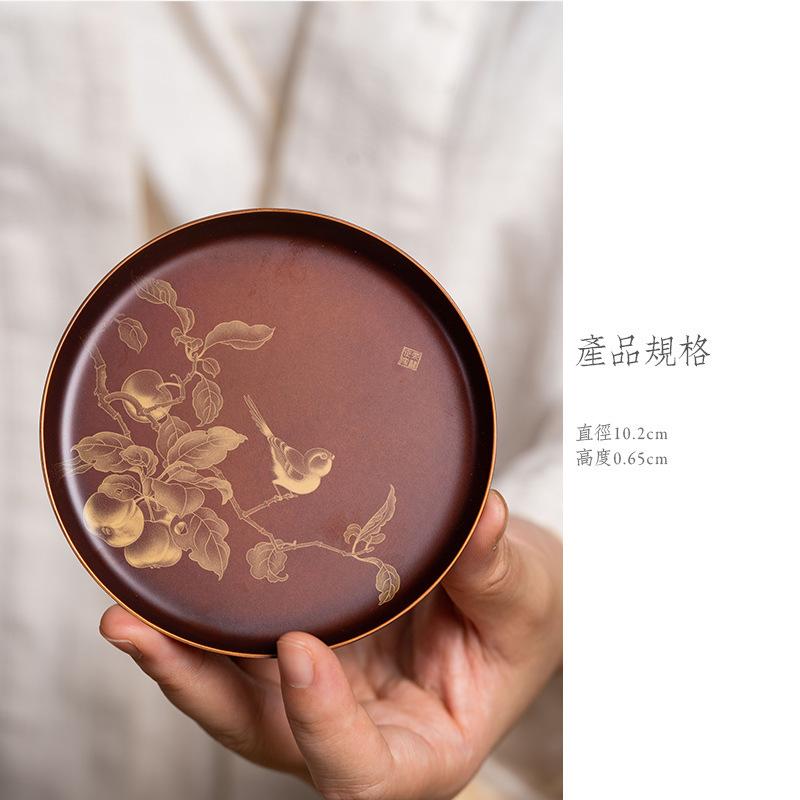 6 шт./лот Медные круглые подставки Подставки под горячее Фиолетовая медь для кофейных чашек Подставки под тарелки Противоожоговые подставки Держатель для чашек