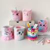 1 Piece Furry Cartoon Unicorn Pencil Holder for Kids Girl Cute Animal Kitten Puppy Sheep Desktop Organizer Makeup Brush Box