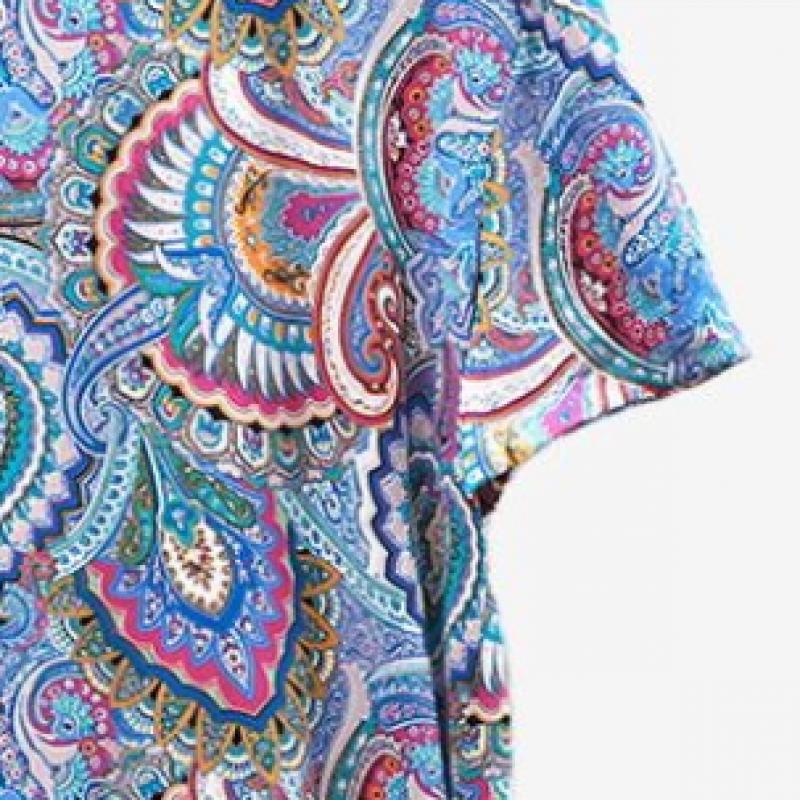 L Affair PurpLe paisLey Short sLeeve Linen Dress Lwodd705 Pu