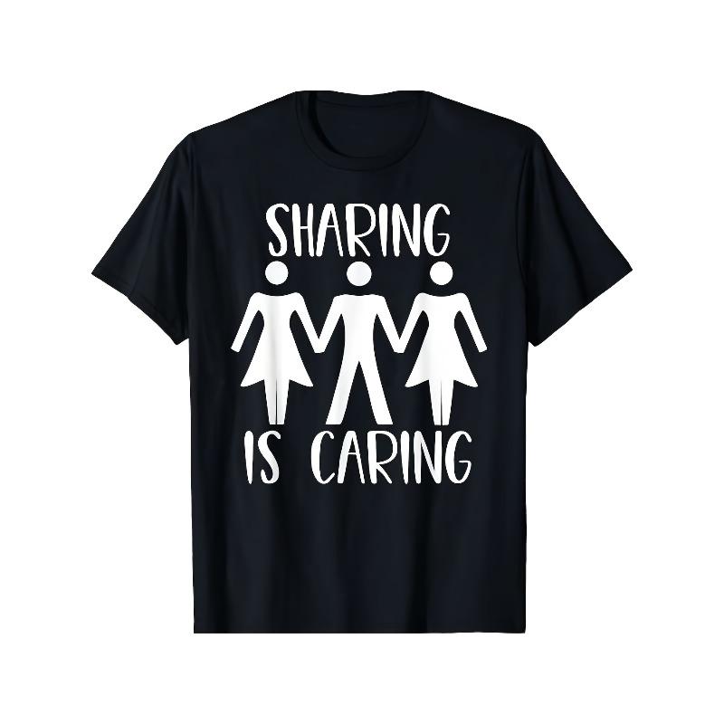 

Family Matching Sharing Is Caring Graphic Tees Unisex Heavyweight Retro Casual Tops 4XL
