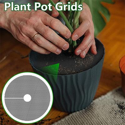 6 Pcs Plant Pot Grid Flowerpot Grid with Center Cutout Potted Plant Protector Soil Protector for Preventing Pets from Digging Plants