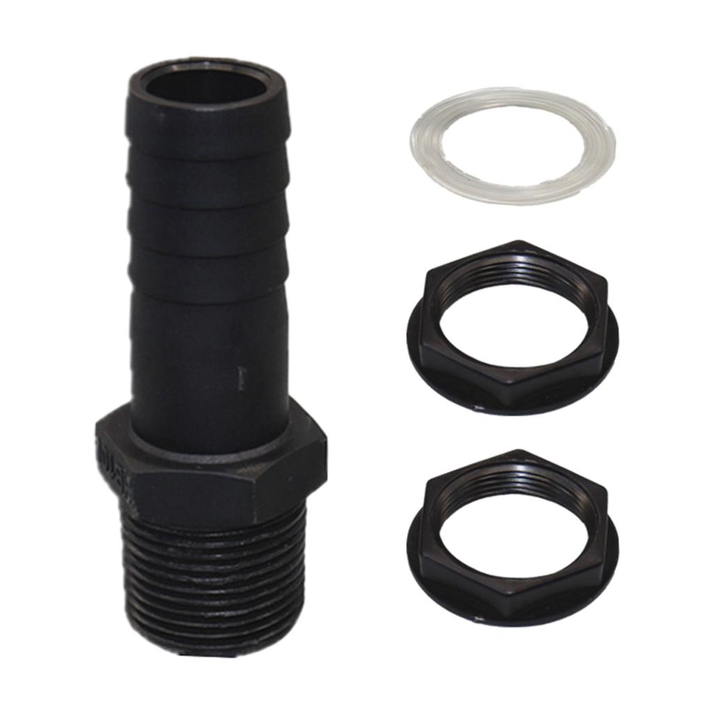 Rain Barrel Hose Nozzle Durable Thick External Thread with Washer Barrel Duct for Rain Barrels Ponds Aquariums Water Tanks
